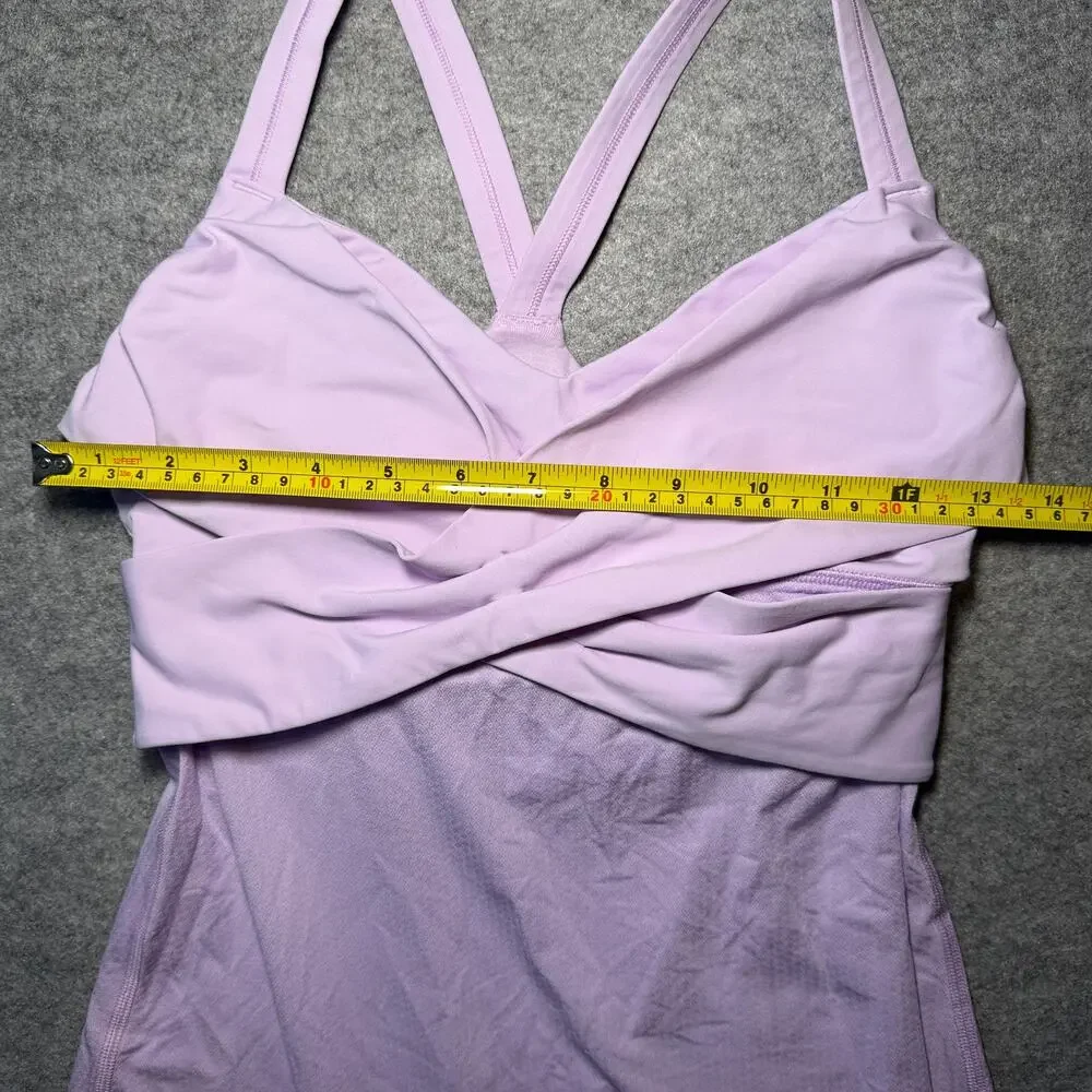Lululemon Women Activewear Tank Top Size 6 Purple White Performance